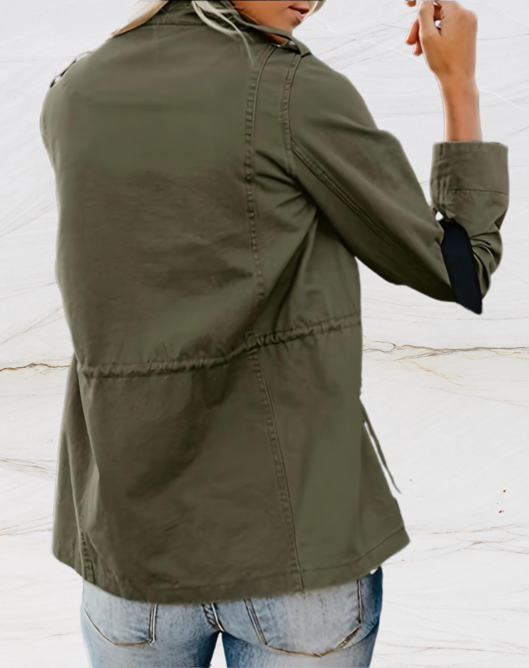 Women's Stand Collar Zip-Front Utility Jacket
