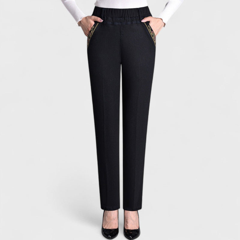 Women's Straight-Leg Elastic Waist Jeans