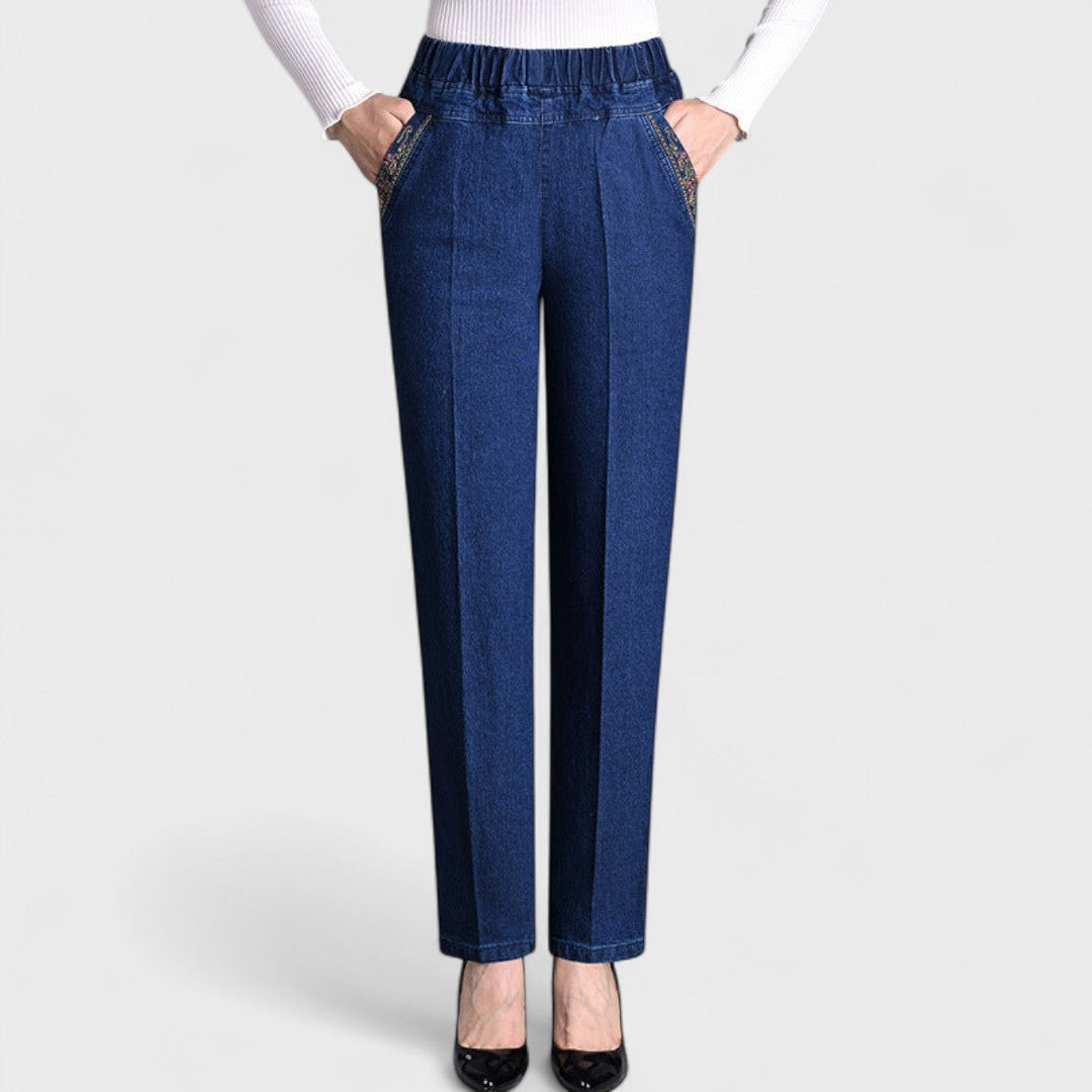 Women's Straight-Leg Elastic Waist Jeans