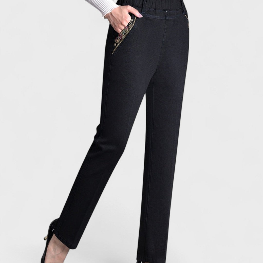 Women's Straight-Leg Elastic Waist Jeans
