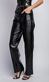 Women's Straight-Leg Faux Leather Trousers