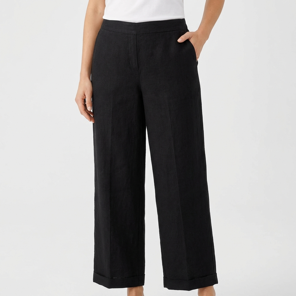 Women's Straight-Leg Trousers With Pockets