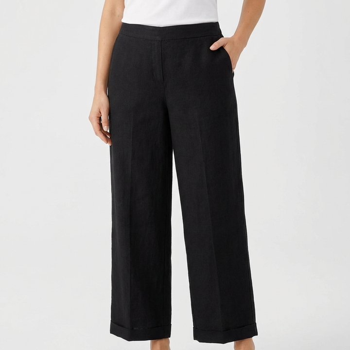Women's Straight-Leg Trousers With Pockets