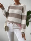 Women's Striped Crew Neck Knit Jumper