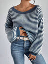 Women's Striped Crew Neck Knit Sweater
