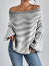 Women's Striped Crew Neck Knit Sweater