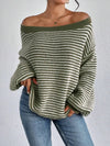 Women's Striped Crew Neck Knit Sweater