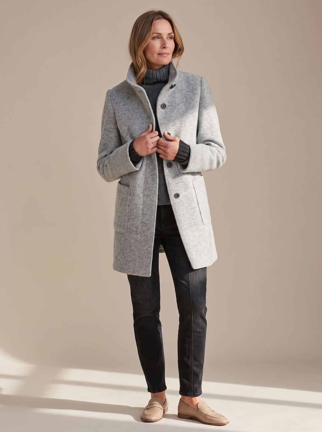 Women's Structured Stand-Collar Winter Coat