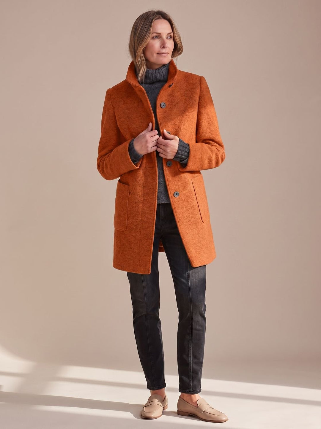 Women's Structured Stand-Collar Winter Coat