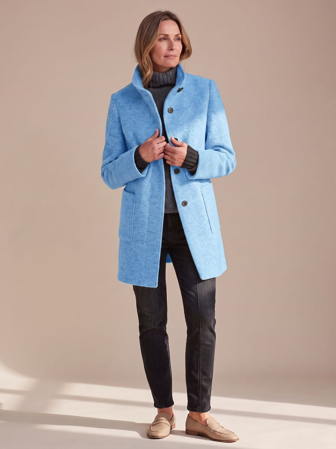 Women's Structured Stand-Collar Winter Coat