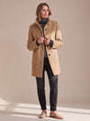 Women's Stand Collar Mid-Length Wool-Look Winter Coat