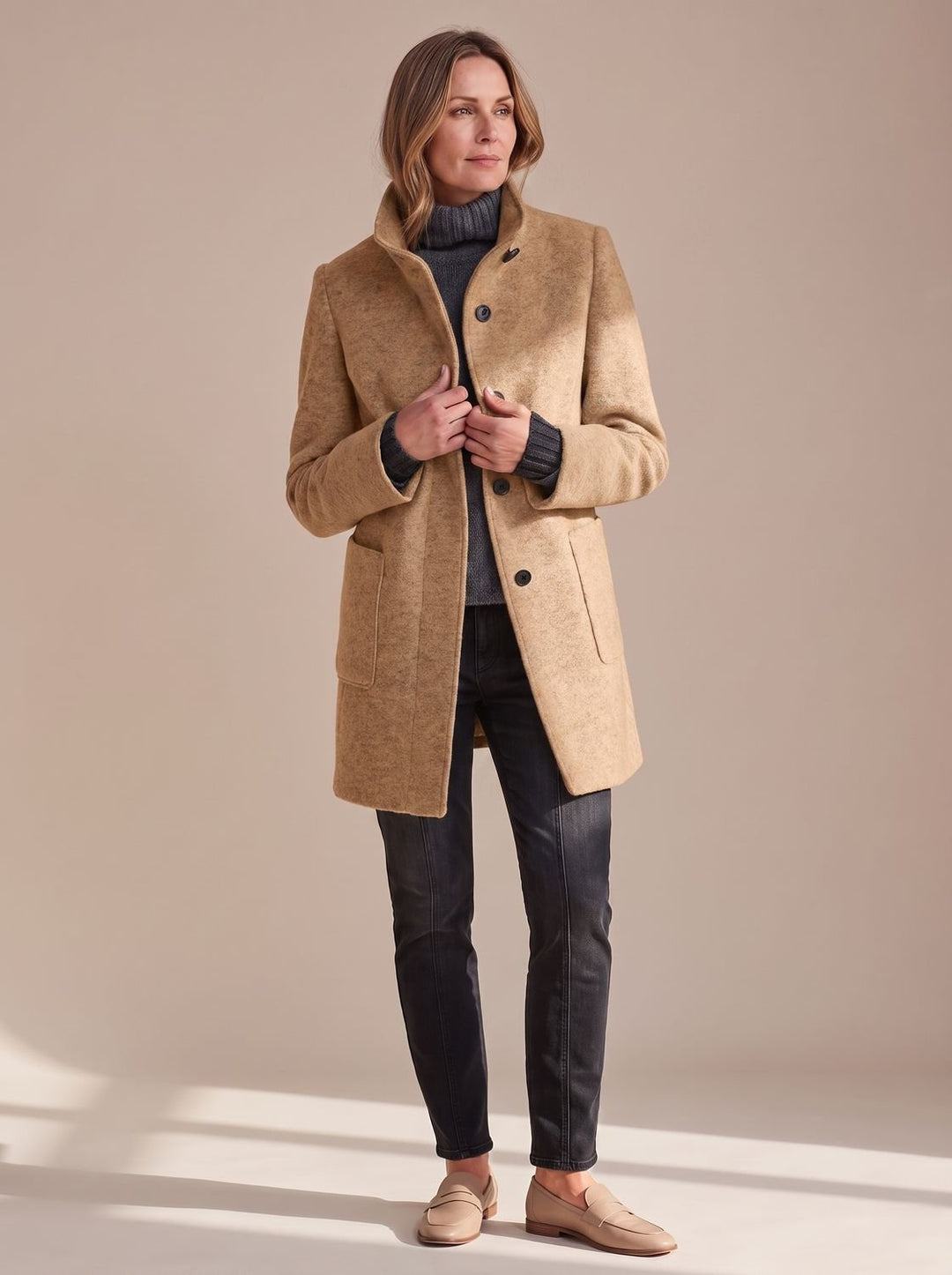Women's Structured Stand-Collar Winter Coat