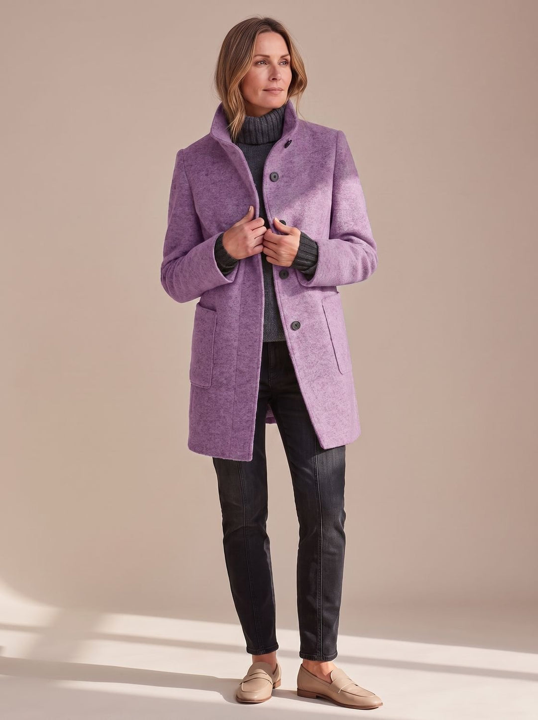Women's Structured Stand-Collar Winter Coat