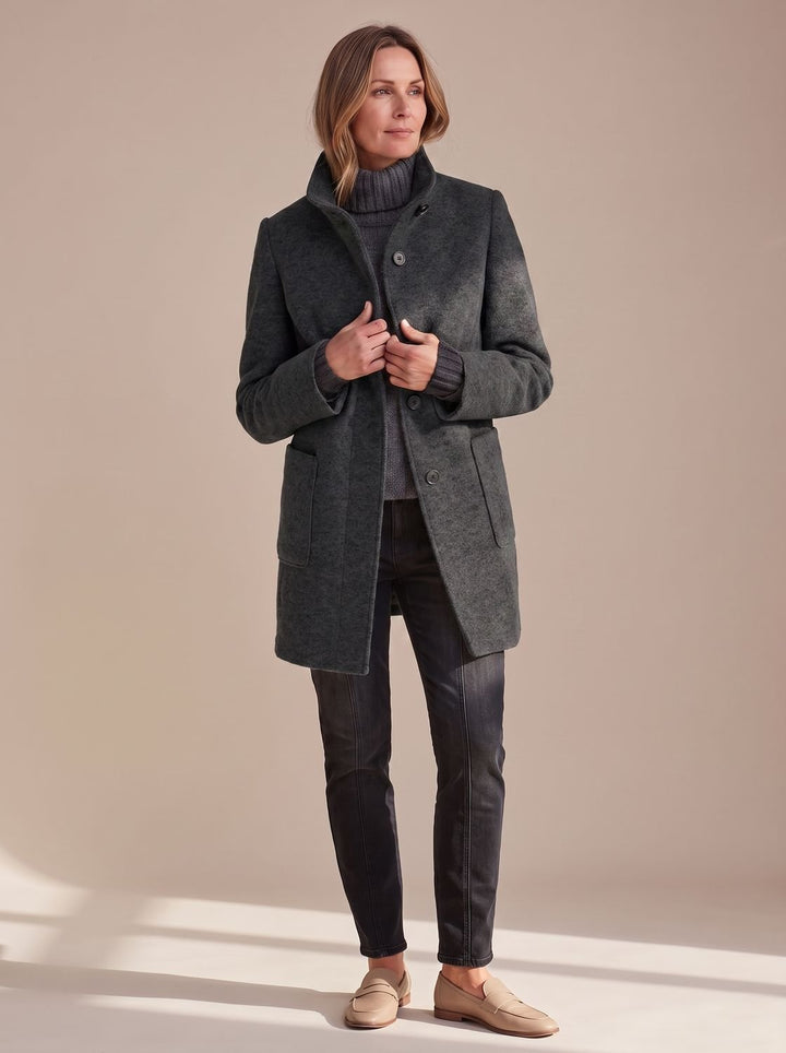 Women's Structured Stand-Collar Winter Coat