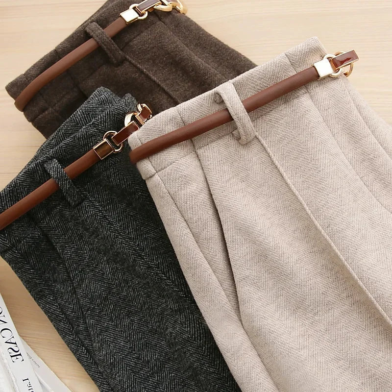 Women's Structured Straight-Leg Trousers