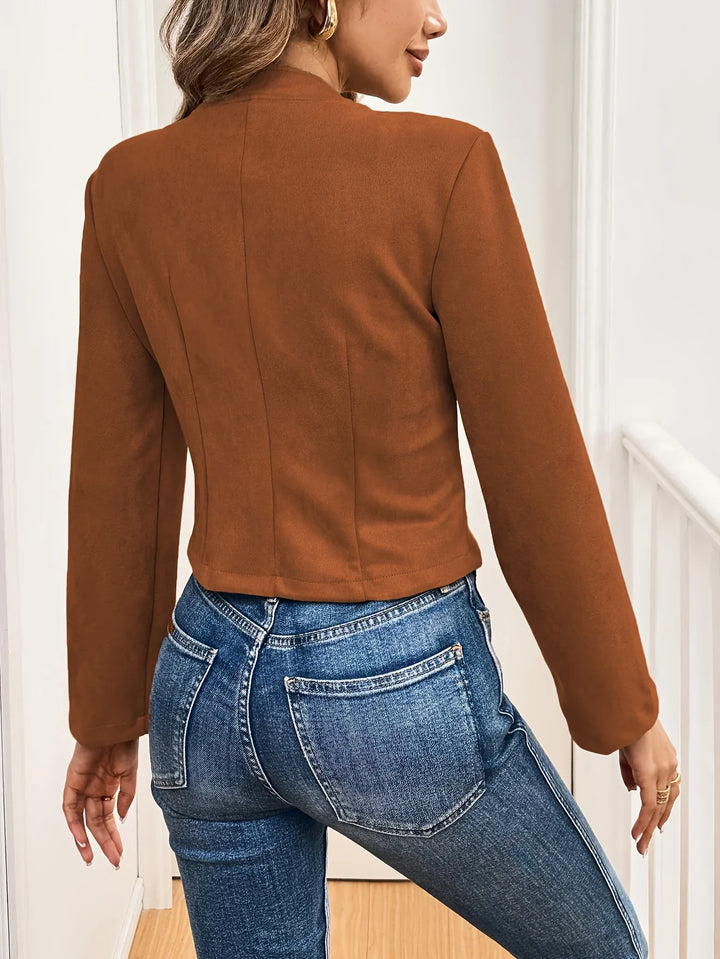 Women's Tailored Button-Front Short Blazer
