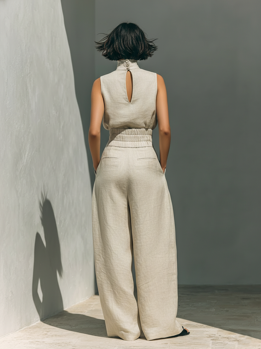 Women's Tank Top and Wide-Leg Trouser Set