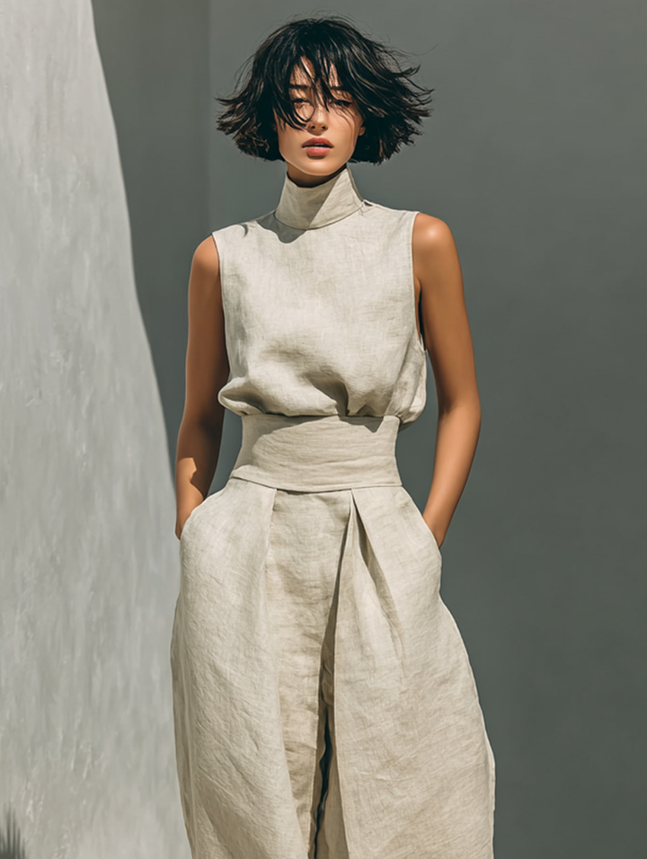 Women's Tank Top and Wide-Leg Trouser Set