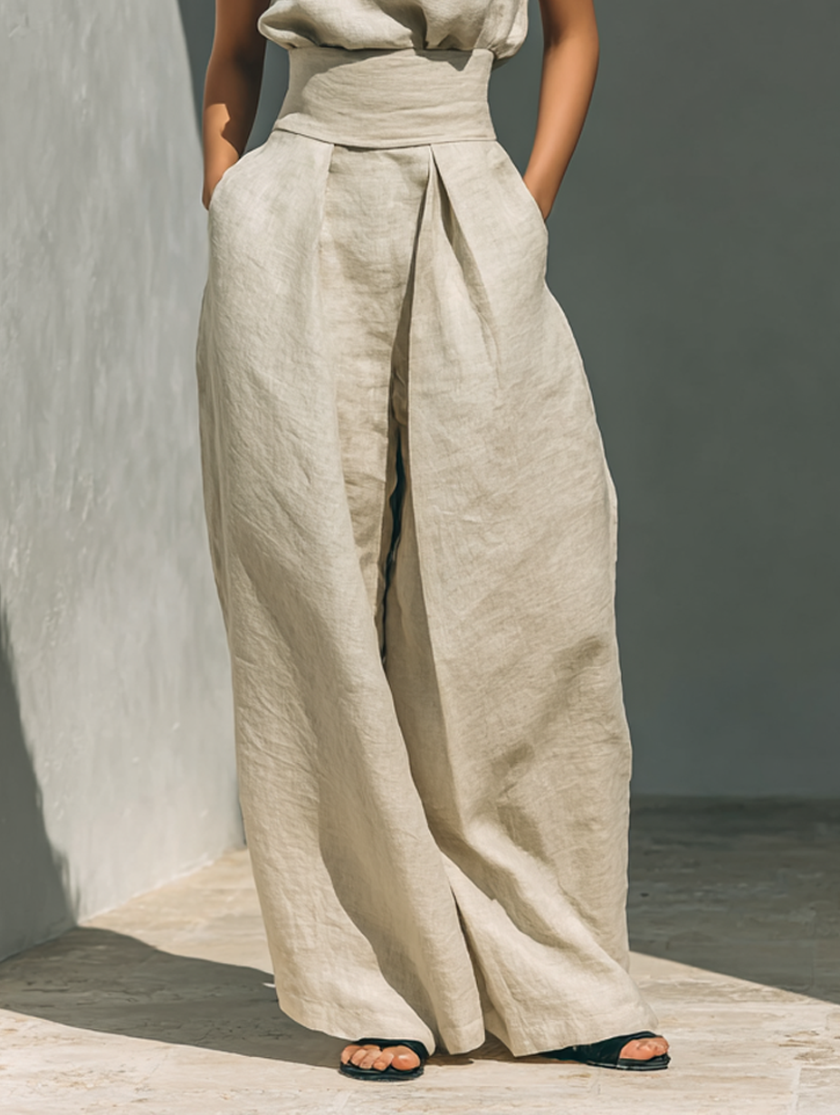 Women's Tank Top and Wide-Leg Trouser Set