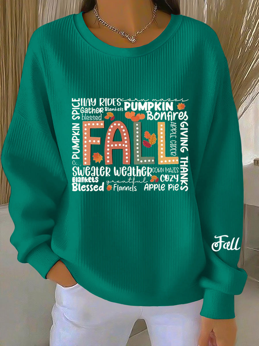 Women's Text Graphic Crew Neck Sweatshirt