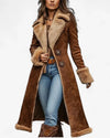 Women's Textured-Trim Long-Sleeve Coat