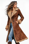 Women's Textured-Trim Long-Sleeve Coat