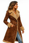 Women's Textured-Trim Long-Sleeve Coat