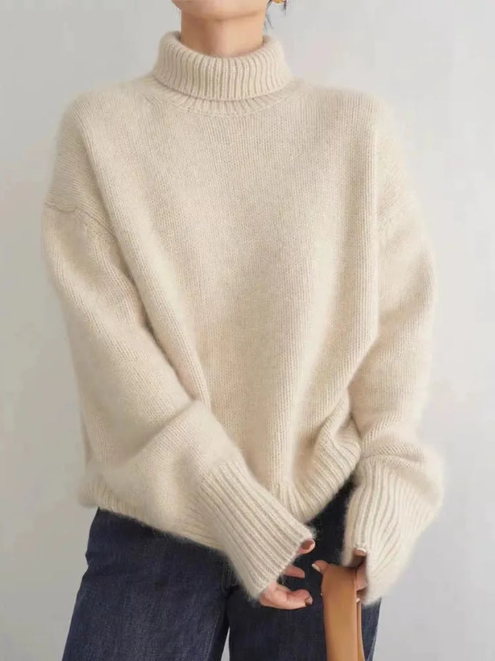 Women's Turtleneck Ribbed Knit Jumper