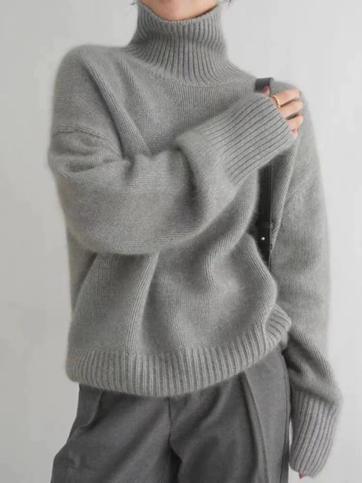Women's Turtleneck Ribbed Knit Jumper