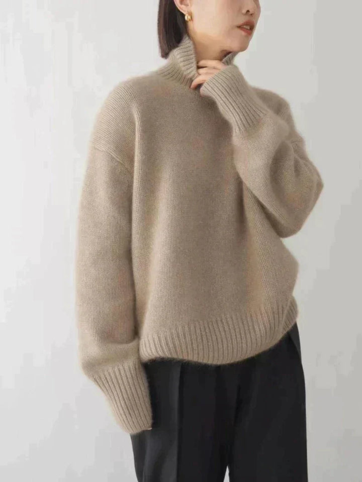 Women's Turtleneck Ribbed Knit Jumper