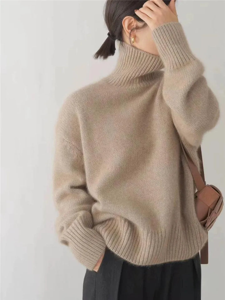 Women's Turtleneck Ribbed Knit Jumper