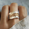 Women's Two-Tone Wire Wrap Statement Ring