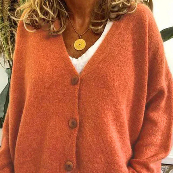 Women's V-Neck Button-Front Knit Cardigan