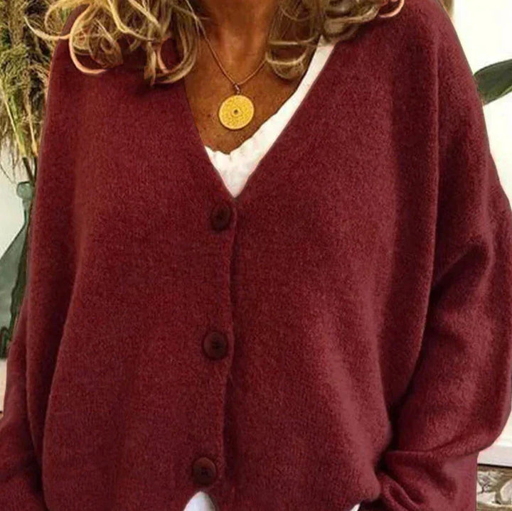 Women's V-Neck Button-Front Knit Cardigan