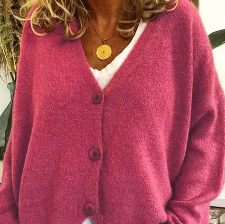 Women's V-Neck Button-Front Knit Cardigan