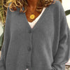 Women's Relaxed V-Neck Three-Button Mohair-Look Cardigan