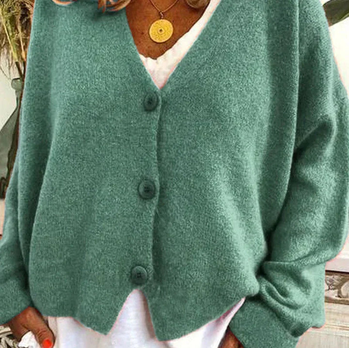 Women's V-Neck Button-Front Knit Cardigan