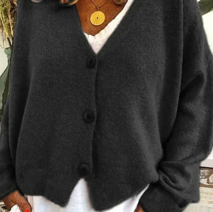 Women's V-Neck Button-Front Knit Cardigan