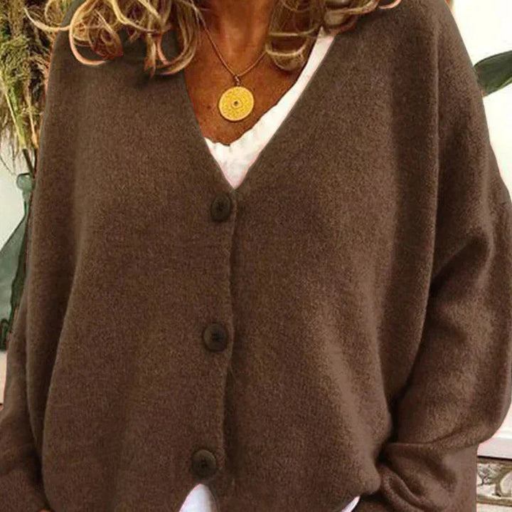Women's V-Neck Button-Front Knit Cardigan