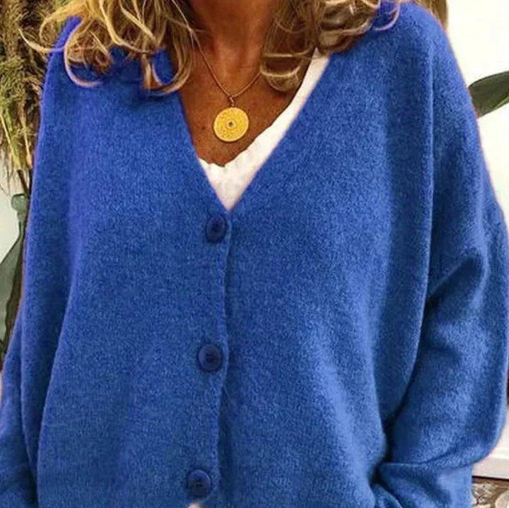 Women's V-Neck Button-Front Knit Cardigan