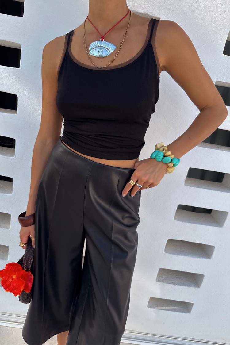 Women's Wide-Leg Crease-Detail Culottes