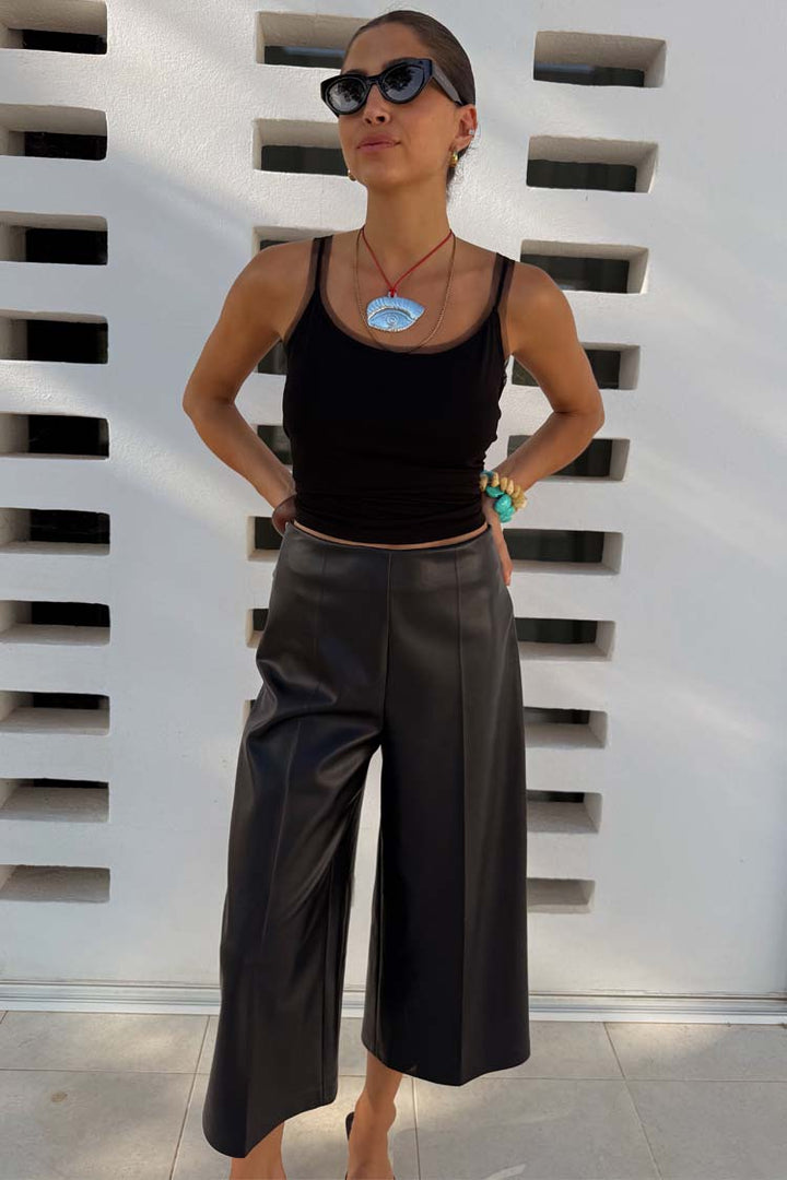 Women's Wide-Leg Crease-Detail Culottes