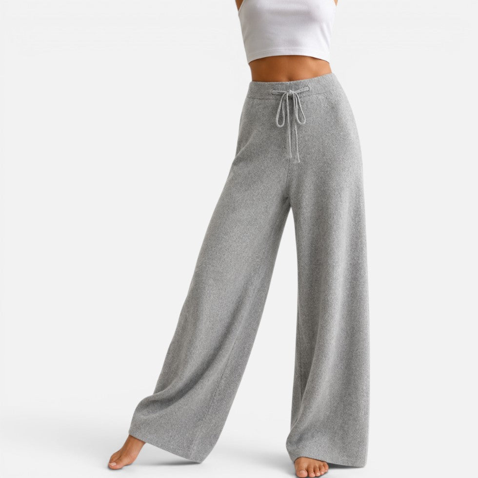 Women's Wide-Leg Drawstring Knit Trousers