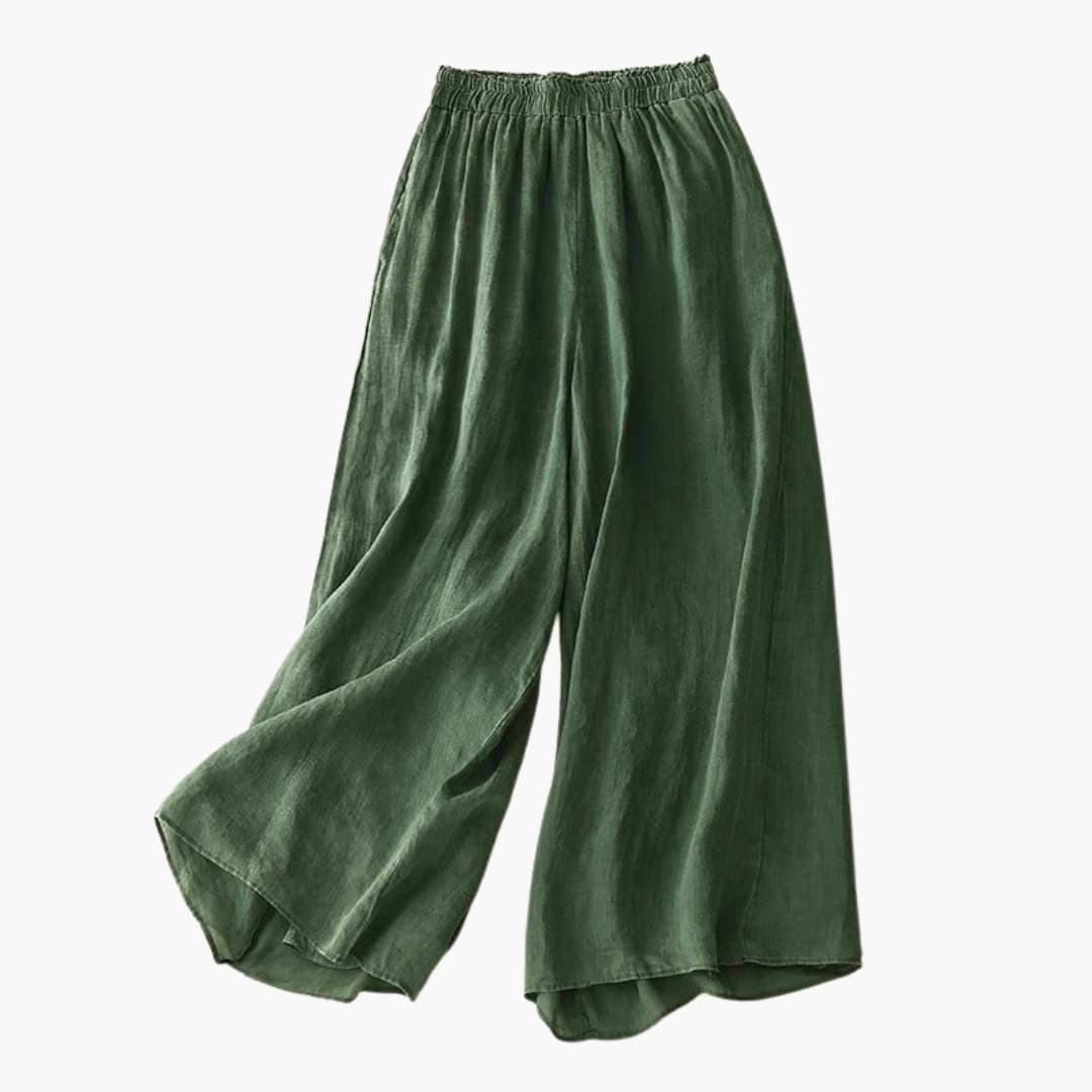 Women's Wide-Leg Elasticated Waist Trousers