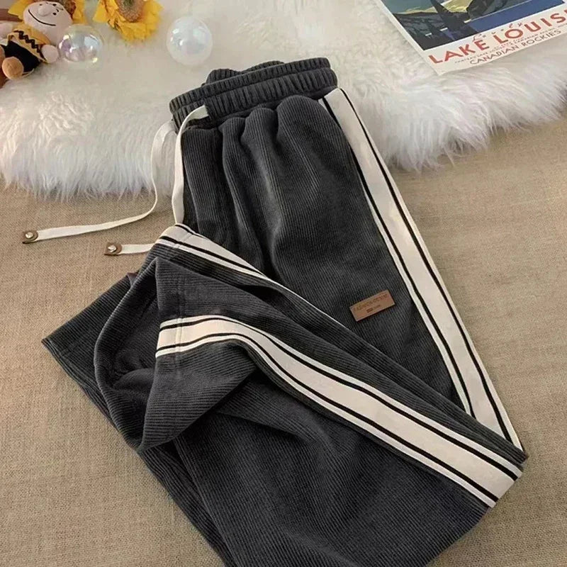 Women's Wide-Leg Striped Sweatpants