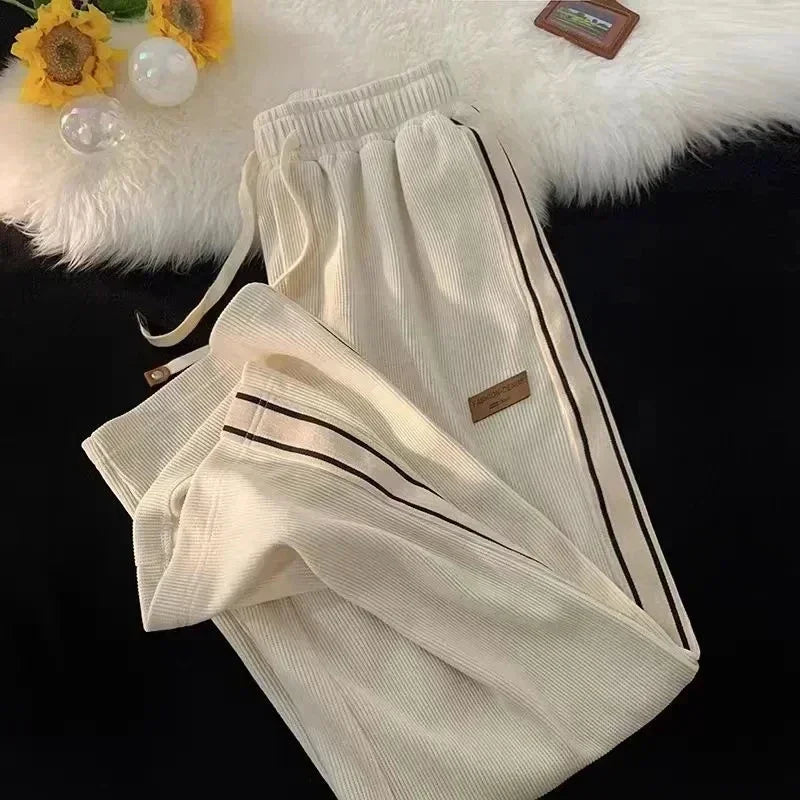 Women's Wide-Leg Striped Sweatpants