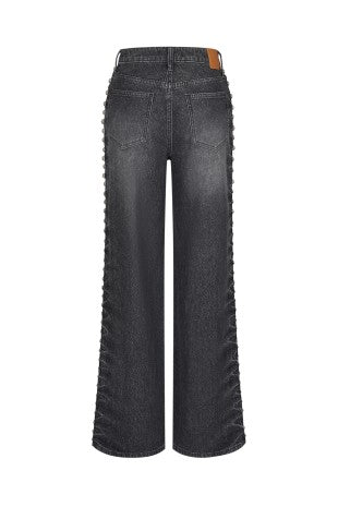 Women's Wide-Leg Stud Detail Jeans