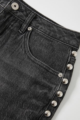 Women's Wide-Leg Stud Detail Jeans