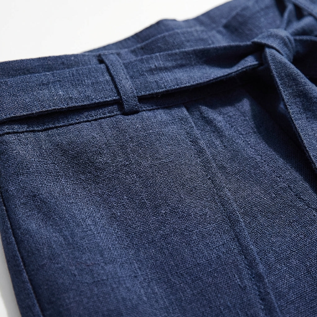 Women's Tie-Waist Wrap Wide-Leg Trousers