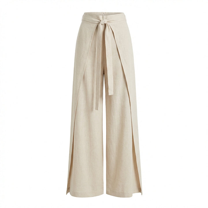 Women's Tie-Waist Wrap Wide-Leg Trousers